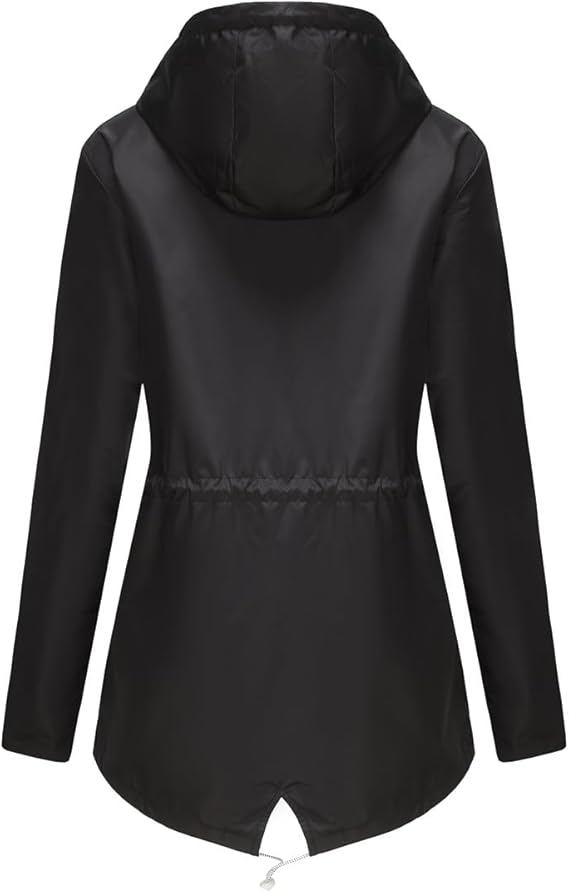 Waterproof Jacket Women Plus Size Hooded Windproof Raincoat Windbreaker Rainjacket Coat