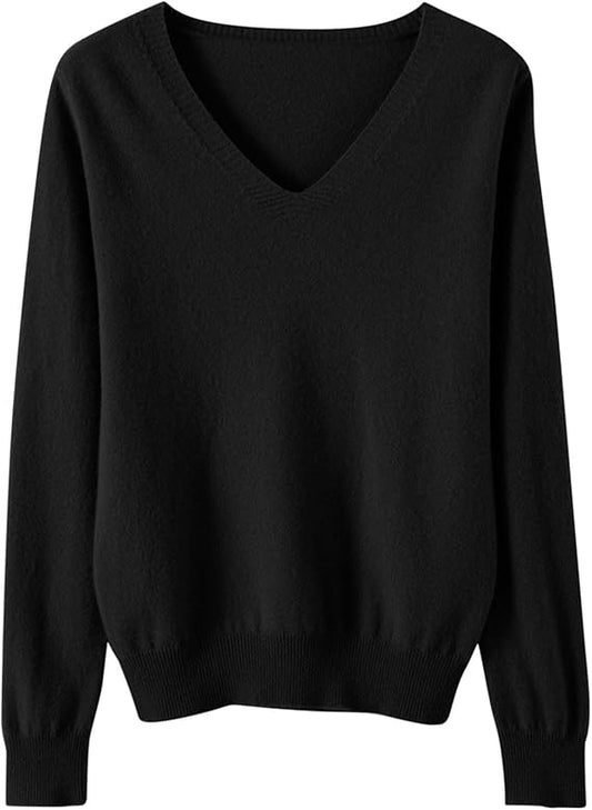 Jumpers for Women UK Clearance Women's Sweaters Casual Long Sleeve Shirts Ladies Tops Loose V Neck Knit Solid Pullover Sweater Jumper Tunic Tops Fall Sweatshirts